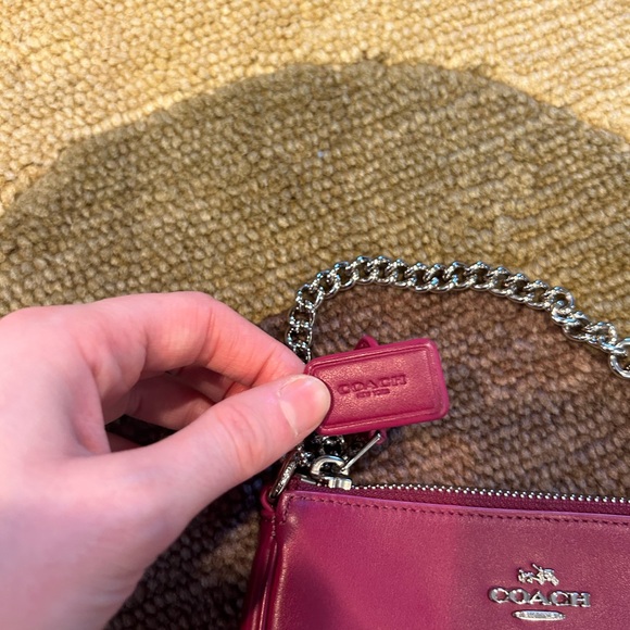 Coach Nolita 19 Inch Wristlet Very Small Mini Handbag Bag Purse Pink Leather - Picture 7 of 8